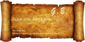 Gyurics Bettina névjegykártya